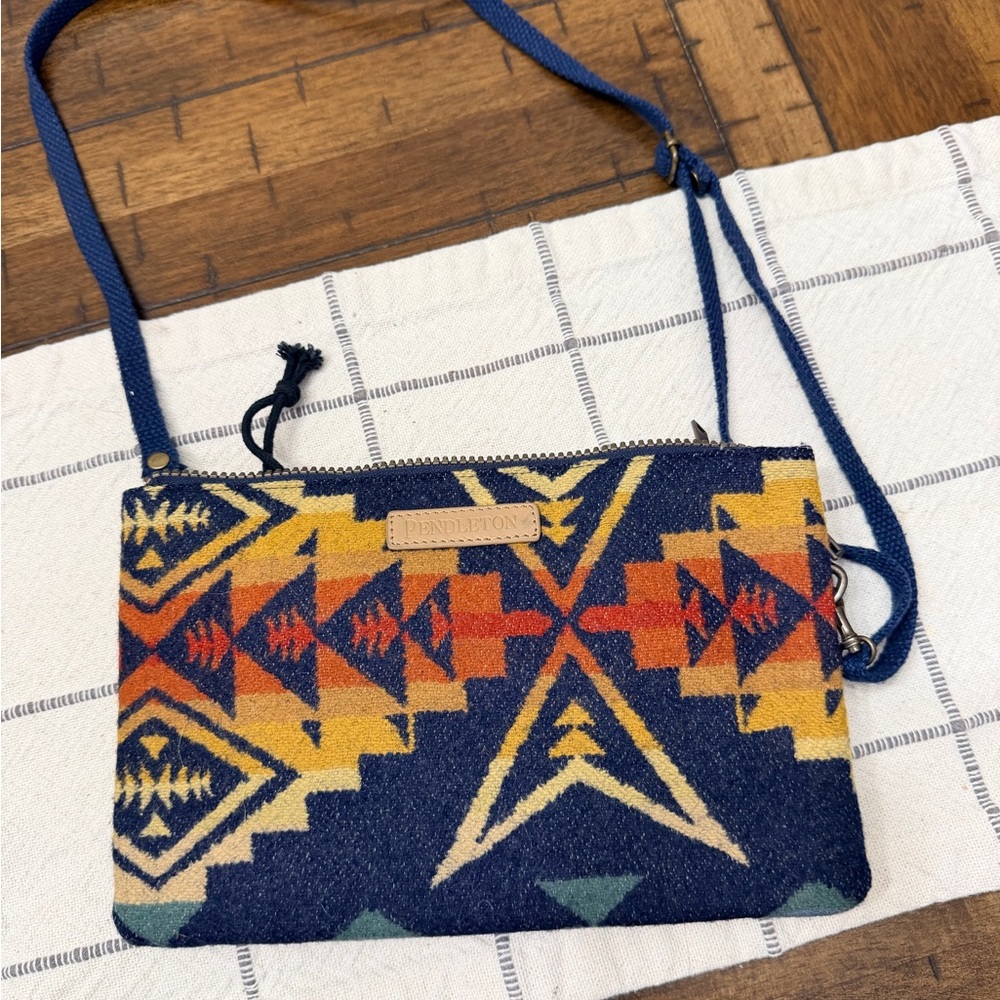 Pendleton Navy Wool Crossbody with Multicolor Sou… - image 1